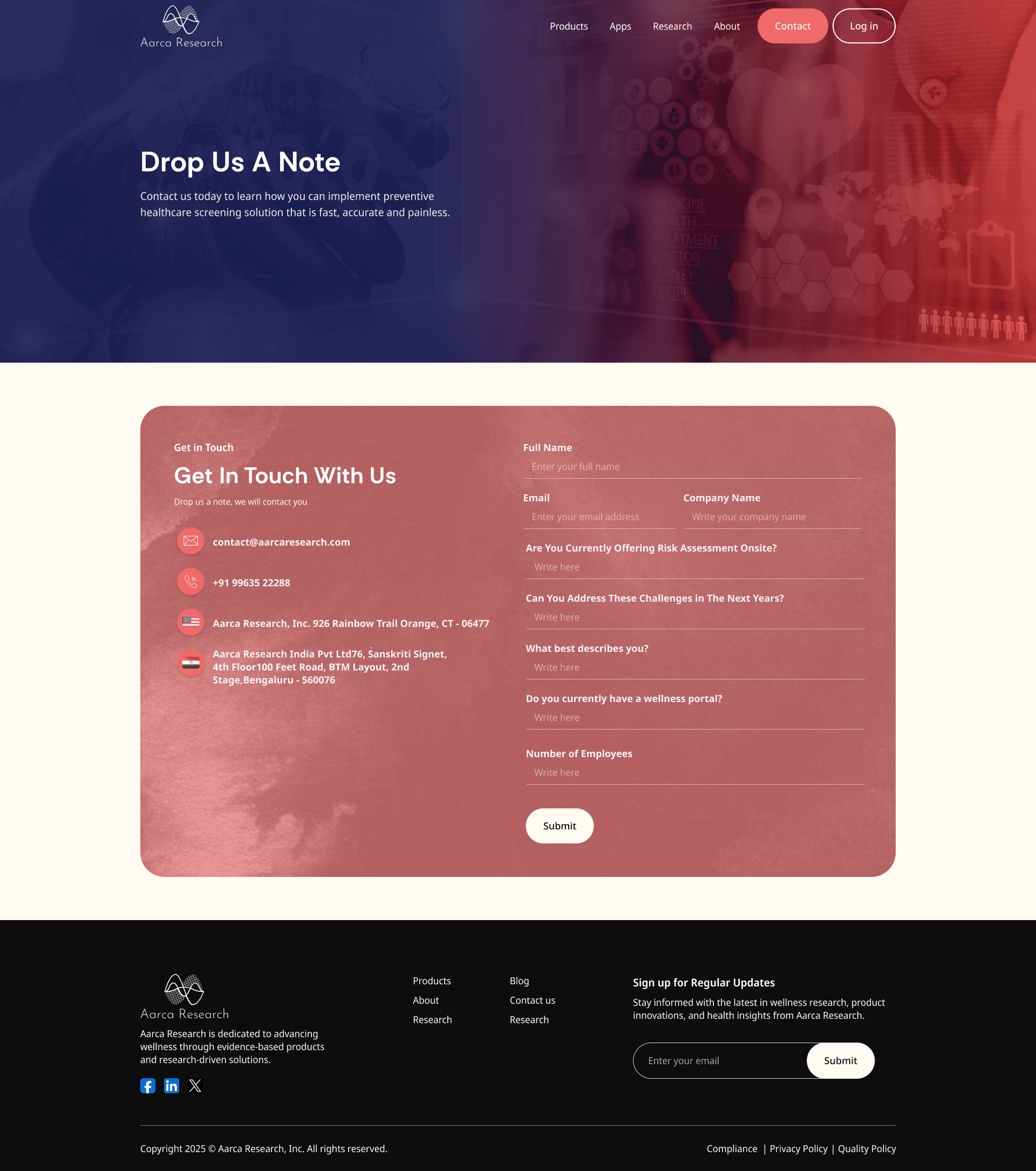 Contact page